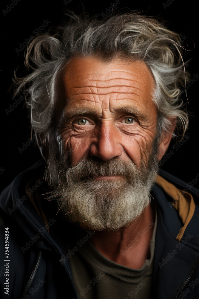 Portrait of a senior man with striking eyes and a full beard Portrait of a senior man with striking eyes and a full beard