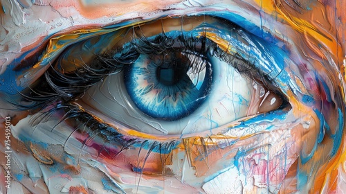 Realistic painting of eyes, embodying the spirit of International Conscience.
