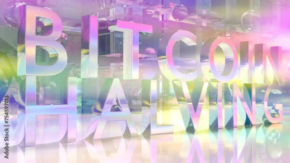 Bitcoin Halving.3D Animation. Bitcoin Halving.3D Animation.