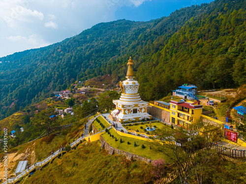 Jamchen Vijaya Stupa on Budhanilkantha Hill, Kathmandu, Nepal photo