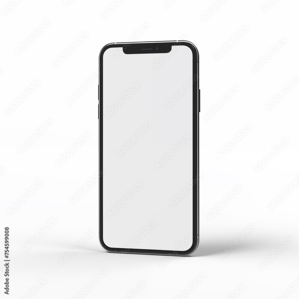 Smart phone Mock up empty screen front view on a white background Smart phone Mock up empty screen front view on a white background