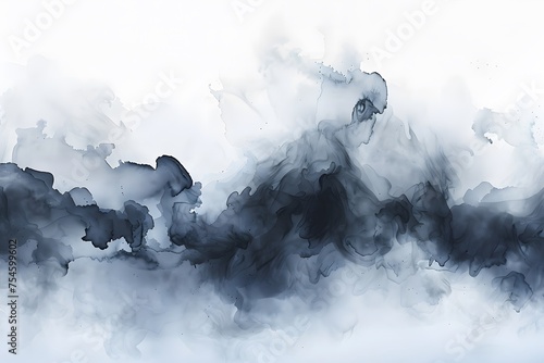 Misty black and blue Watercolor Dreamscape