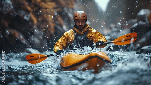 Kayaking the Rapids © Lin_Studio