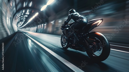 Motorcycle Through the Tunnel © Lin_Studio