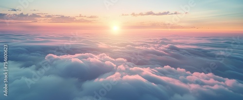 Dusk, beautiful sea of clouds, dreamy. generative AI