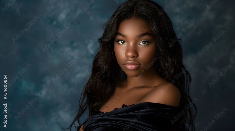 Beautiful Senior Girl in Black Velvet Drape Beautiful Senior Girl in Black Velvet Drape