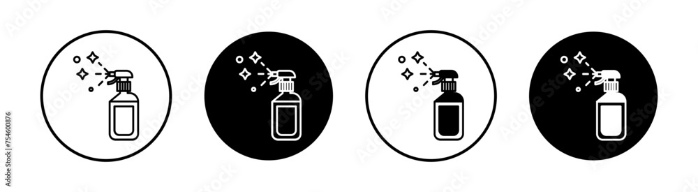 Obraz premium Sanitizing spray bottle flat line icon set. Sanitizing spray bottle Thin line illustration vector