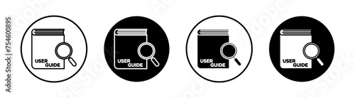User guide flat line icon set. User guide Thin line illustration vector