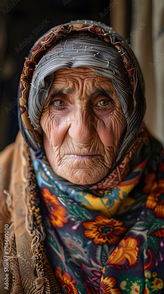 A Portrait of Iranian Village Elder woman