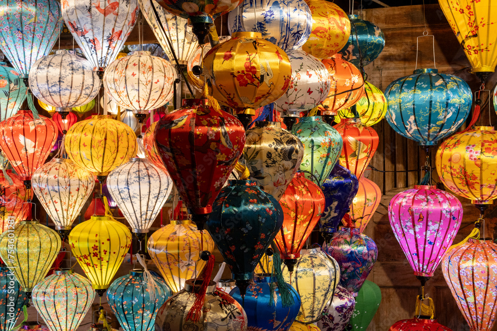 Colorful lanterns spread light on the old street of Hoi An Ancient Town, Vietnam Colorful lanterns spread light on the old street of Hoi An Ancient Town, Vietnam