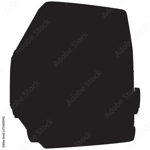 Silhouette of a double decker bus