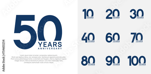 anniversary logo style vector design with dark blue color can be use for celebration day
