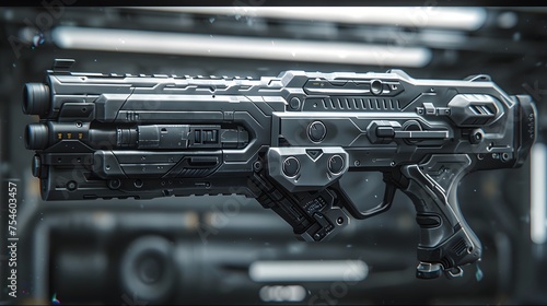 black Science Fiction Style Pistol
