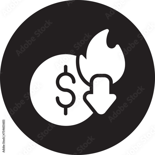 deflation glyph icon