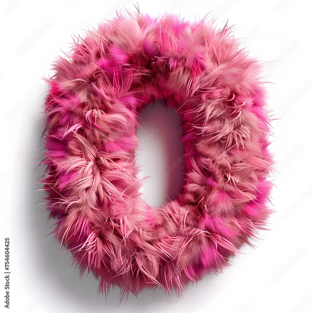Fluffy Pink letter  0