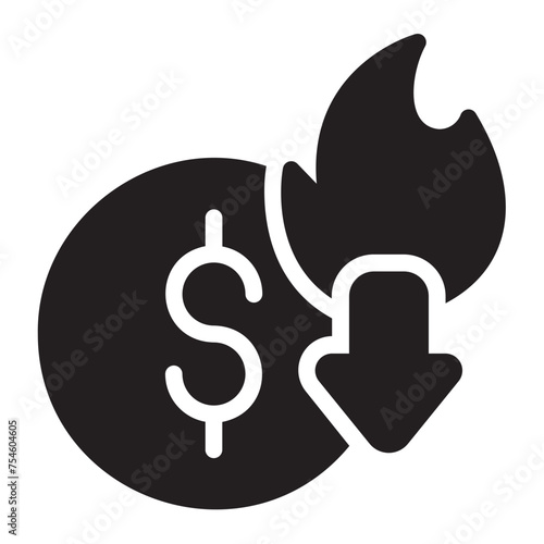 deflation glyph icon