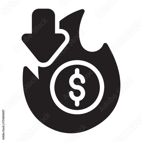 deflation glyph icon