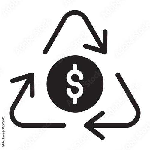 Economy glyph icon