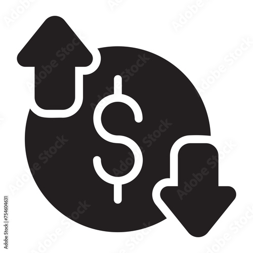 interest rate glyph icon