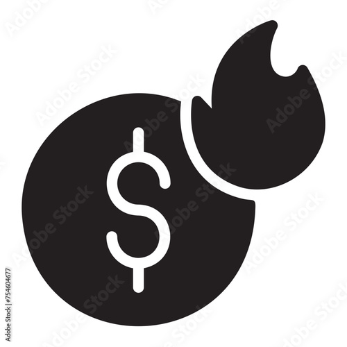 deflation glyph icon