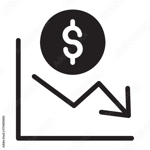 deficit glyph icon