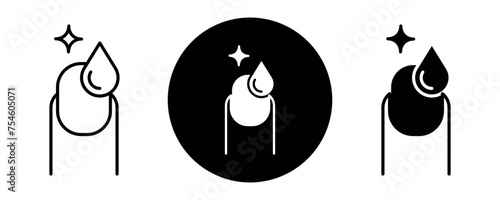 Nail care outline icon collection or set. Nail care Thin vector line art