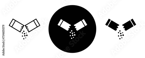 Ripped packet sugar outline icon collection or set. Ripped packet sugar Thin vector line art