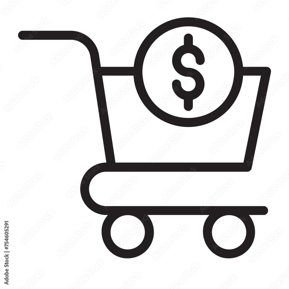 shopping cart line icon shopping cart line icon