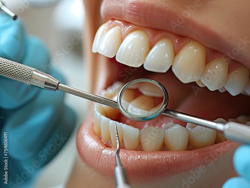 Dental check up at the clinic