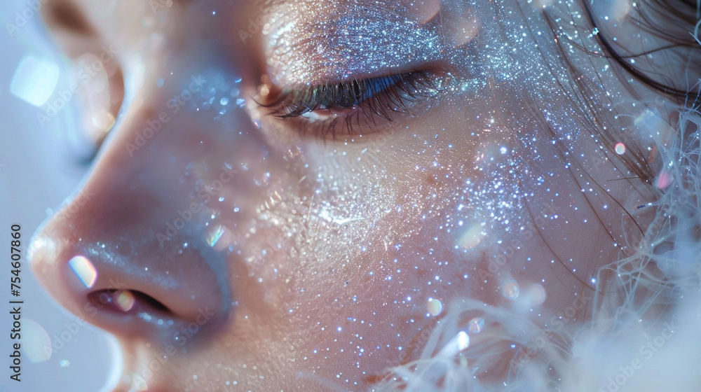 beauty of shimmering makeup captured in breathtaking ultra HD detail,