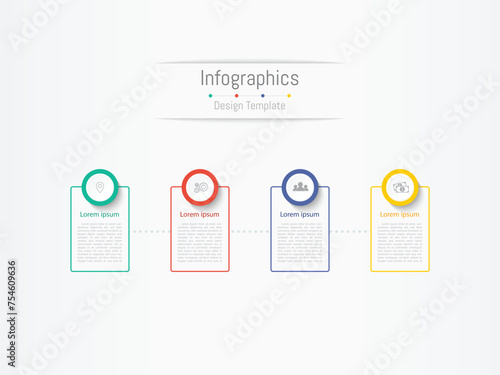 Infographic 4 options design elements for your business data. Vector Illustration.