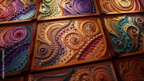 Wooden Whorls of Intricacy, an Artistic Panel of Carved Spirals