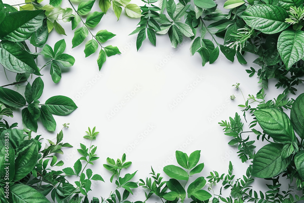greenery surrounding white background greenery surrounding white background