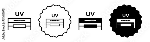 UV disinfection lamp set in black and white color. UV disinfection lamp simple flat icon vector