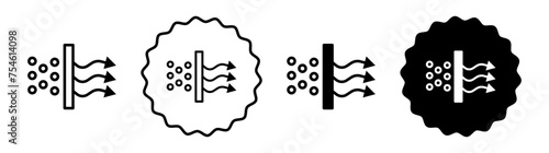 Filtration air set in black and white color. Filtration air simple flat icon vector