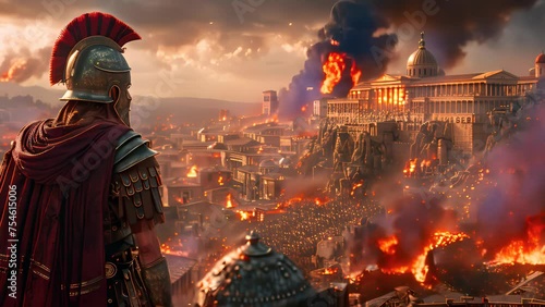 4K HD video clips Sparta attacked Athens with the support of the Persian Empire in The Peloponnesian War. photo