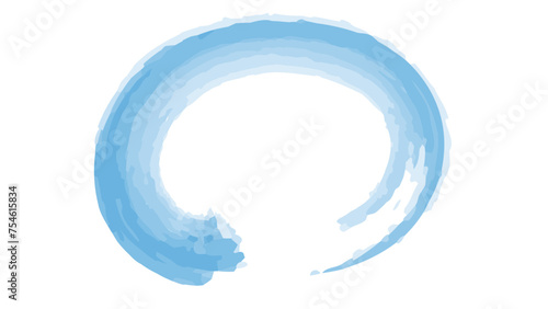 Blue watercolor paint round shape. An abstract artistic vibrant teal blue watercolor background texture with splashes of paint, drawing with a place for text or logo. vector illustration