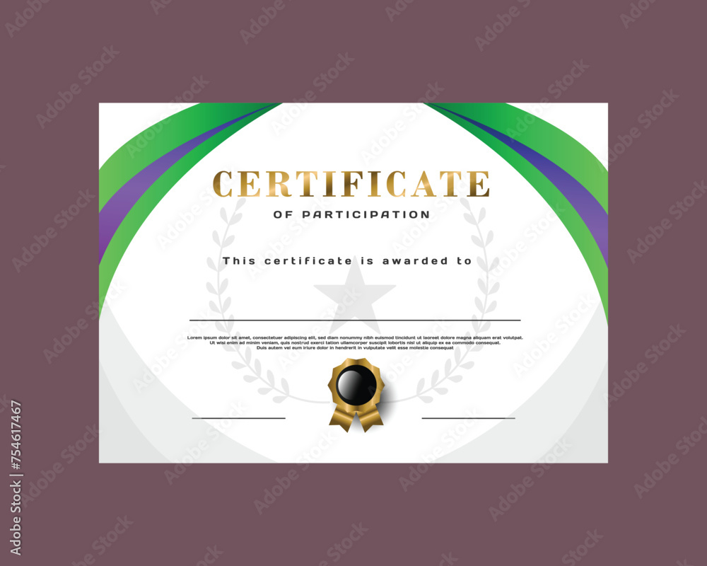 Obraz premium Certificate template of award with minimal modern gradient design
