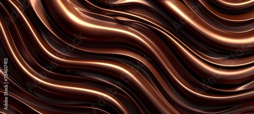 Swirling brown liquid chocolate abstract background for creative designs and culinary concepts