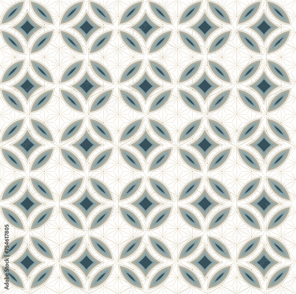 Fototapeta premium Japanese background with line art pattern vector. Abstract template with traditional Minimal geometric pattern in oriental style.
