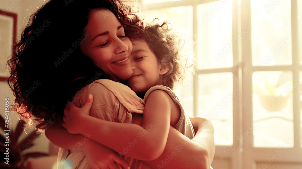 A Little Daughter Communicates with her Mother - Happy Moments of Closeness with a Loved One A Little Daughter Communicates with her Mother - Happy Moments of Closeness with a Loved One