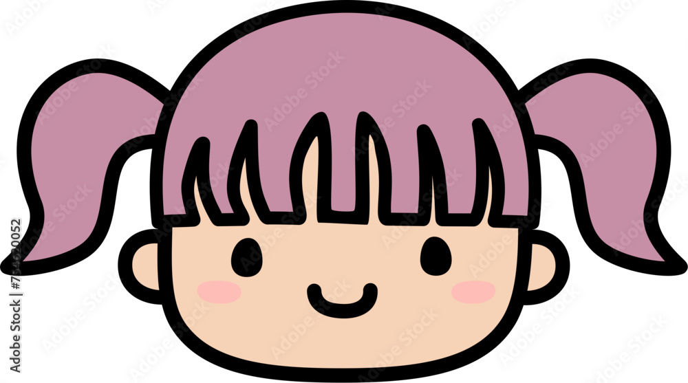 Cute Human Face Head in SVG Vector Illustration Cute Human Face Head in SVG Vector Illustration