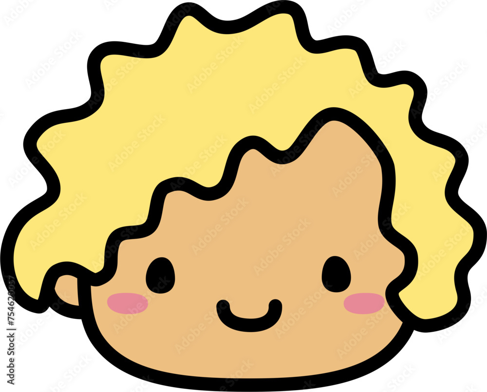 Cute Human Face Head in SVG Vector Illustration Cute Human Face Head in SVG Vector Illustration