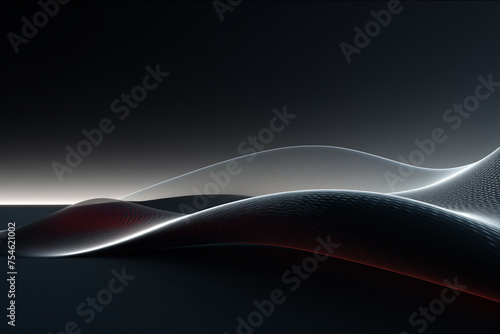Abstract technology mesh wavy curve line network data innovation concept background.
