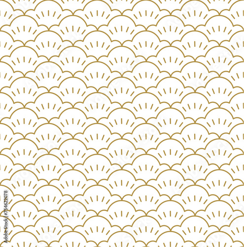 Brown bonsai tree pattern in vintage style. Line background in minimal style	
