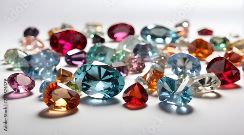 gemstones on white background