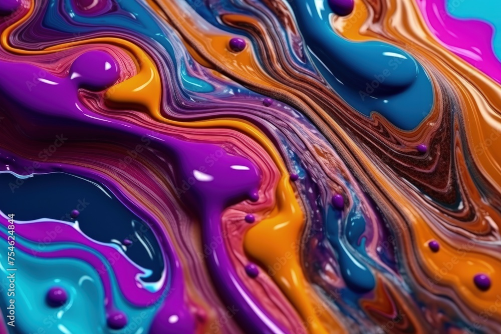 Chaotic Multicolored Paint Spreading, Abstract Creative Patterns