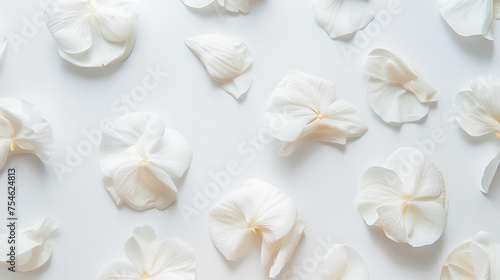 Pure White Plumeria Flowers Scattered Elegantly  Generative AI