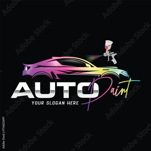 Auto Paint vector logo design template.
