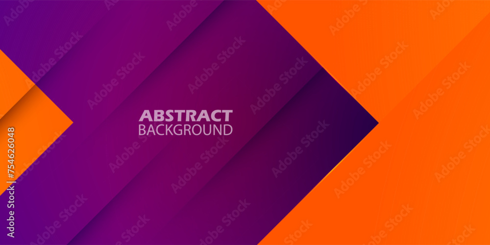 Abstract geometric futuristic background with colorful bright orange and purple gradient background design. Overlap triangle pattern. Eps10 vector - obrazy, fototapety, plakaty 